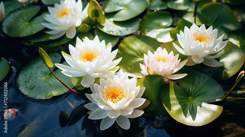 white water lilies flower   Generate AI