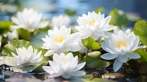 white water lilies flower , Generate AI