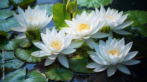white water lilies flower   Generate AI