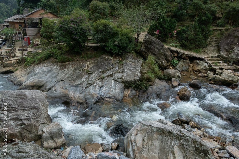 Cat Cat Waterfall locate on Cat Cat Village, Sa Pa District, Northern Vietnam Cat Cat Waterfall locate on Cat Cat Village, Sa Pa District, Northern Vietnam