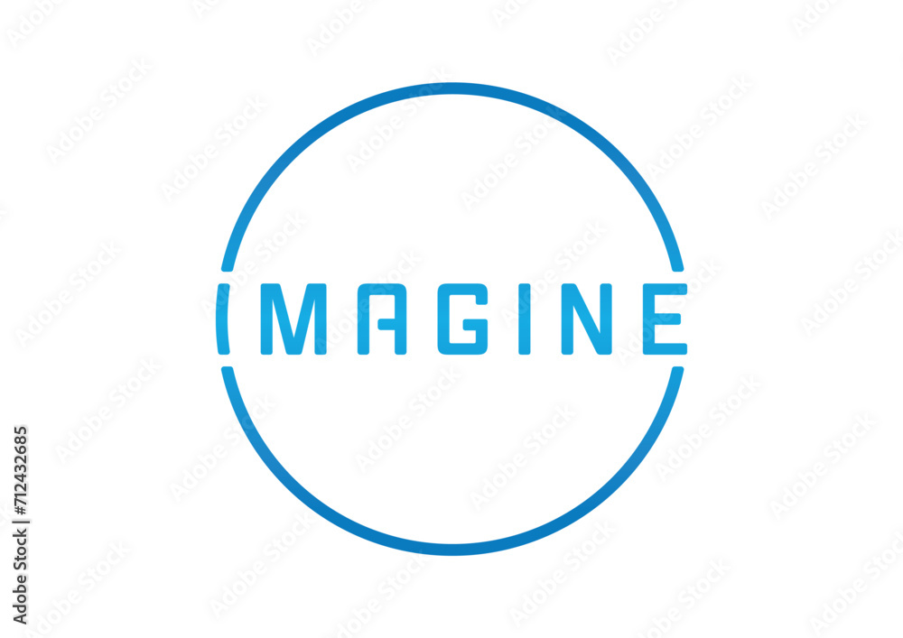 blue imagine logo. imagine concept in circle. imagine logo in circle blue imagine logo. imagine concept in circle. imagine logo in circle