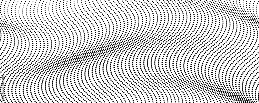 Halftone monochrome background with flowing dots Halftone monochrome background with flowing dots