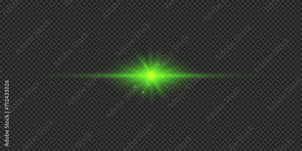 Green horizontal light effect of lens flares Green horizontal light effect of lens flares