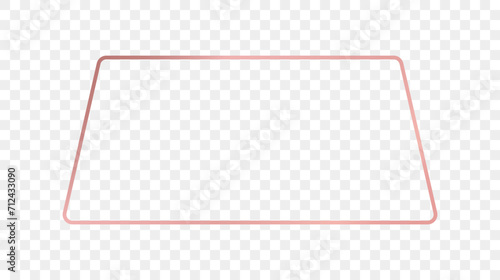 Rose gold glowing rounded trapezoid shape frame