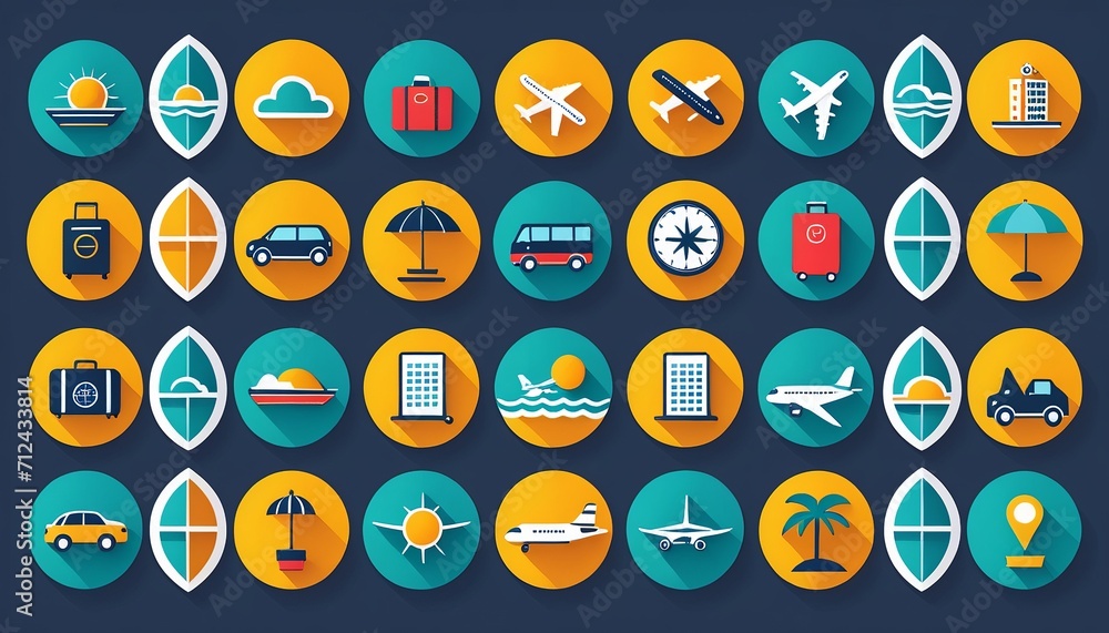 Vector Illustration of Travel and Holiday Icon Set Vector Illustration of Travel and Holiday Icon Set