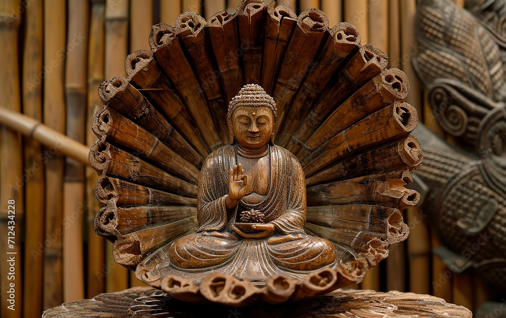 Fototapeta premium Buddha mandala de bambu 