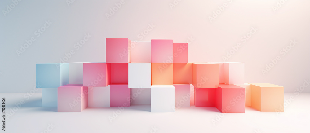 Basic cuboid shapes arranged in an abstract minimalist space, abstract cubes background. Basic cuboid shapes arranged in an abstract minimalist space, abstract cubes background.