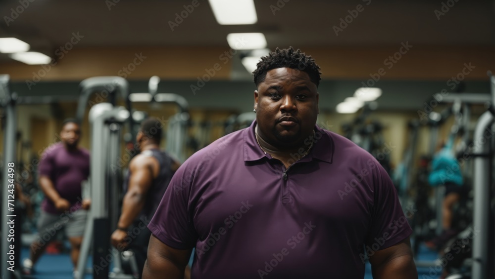 african american plus size man in the gym african american plus size man in the gym