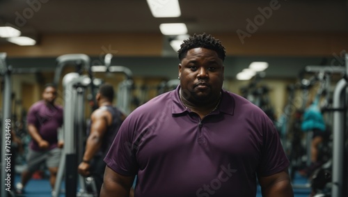 african american plus size man in the gym