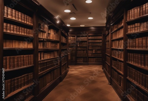 Law Library Rows of Books and Legal References in a Law Firm