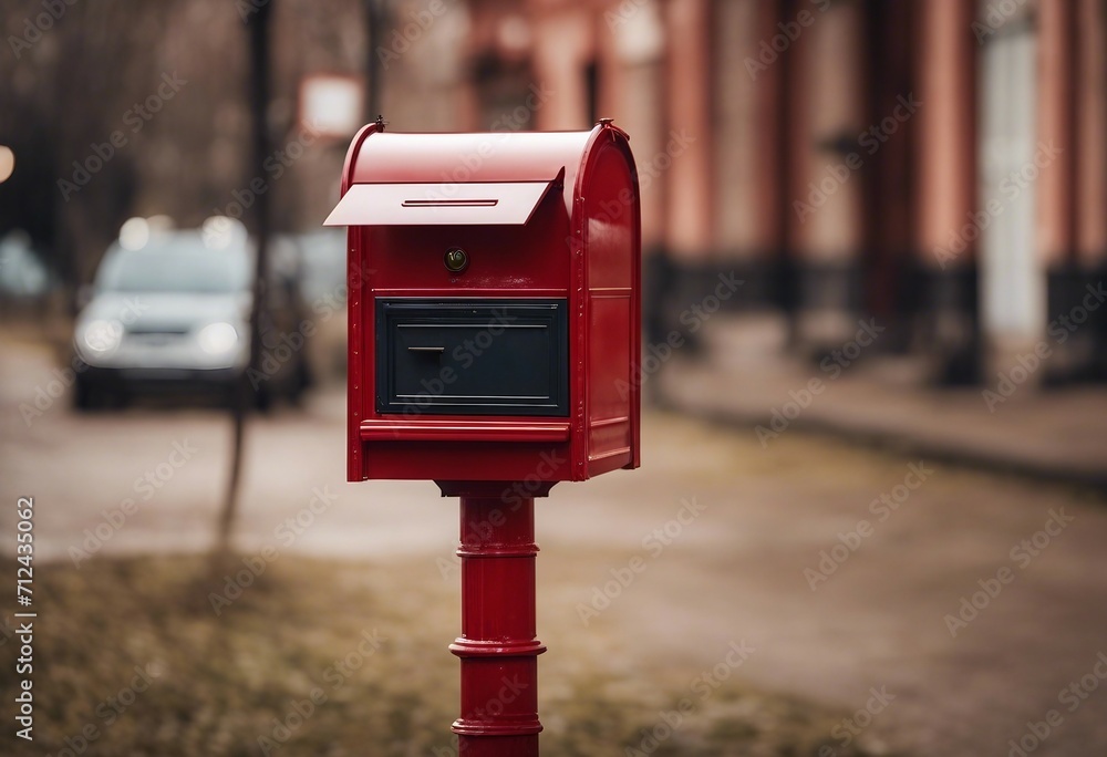 Red mailbox object on isolated transparent background Red mailbox object on isolated transparent background