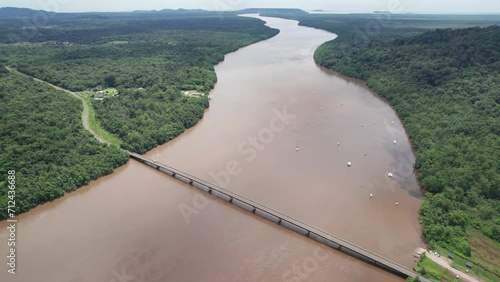 Guyane. Le pont de Roura sur le fleuve Mahury photo