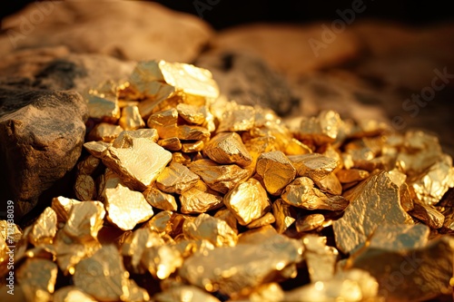 Signifies exploration, extraction, and processing of gold-bearing ores photo