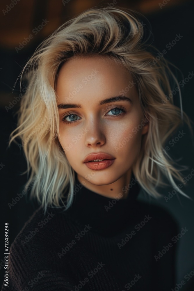 Naklejka premium A woman with blonde hair and blue eyes. Suitable for various projects