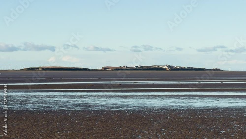 View to Hilbre island, West Kirby, Wirral, Merseyside, England photo