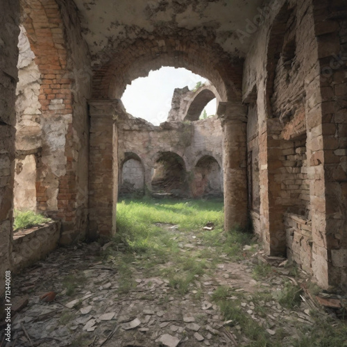 ruins of the ancient roman theatre Ruins of the castle Ruins of the castle in a town 