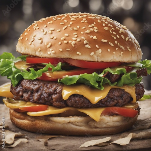 delicious burger illustration background