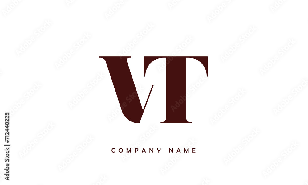 VT, TV, V, T Abstract Letters Logo Monogram VT, TV, V, T Abstract Letters Logo Monogram