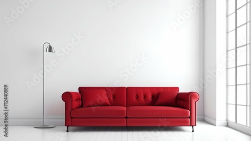 red sofa in a room