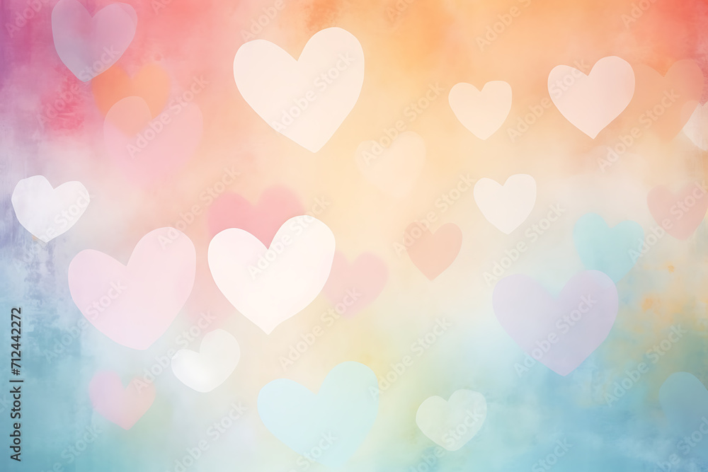 background with  blurred hearts