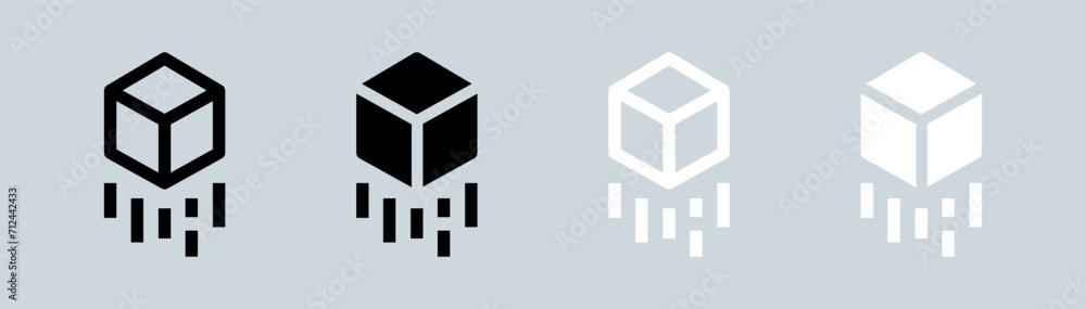 Simulation icon set in black and white. Virtual reality signs vector illustration. Simulation icon set in black and white. Virtual reality signs vector illustration.
