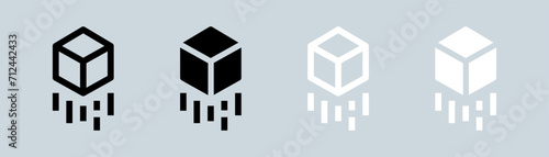 Simulation icon set in black and white. Virtual reality signs vector illustration.