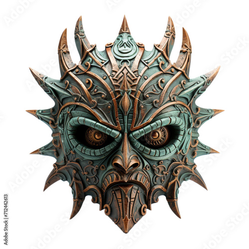 Tribal mask isolated on png background.