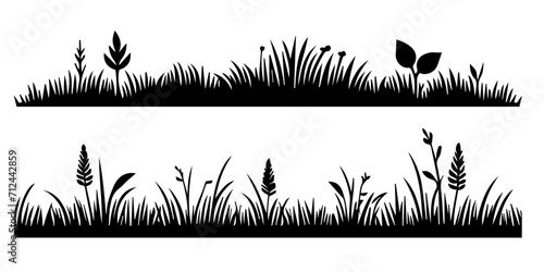 grassline silhouette vector