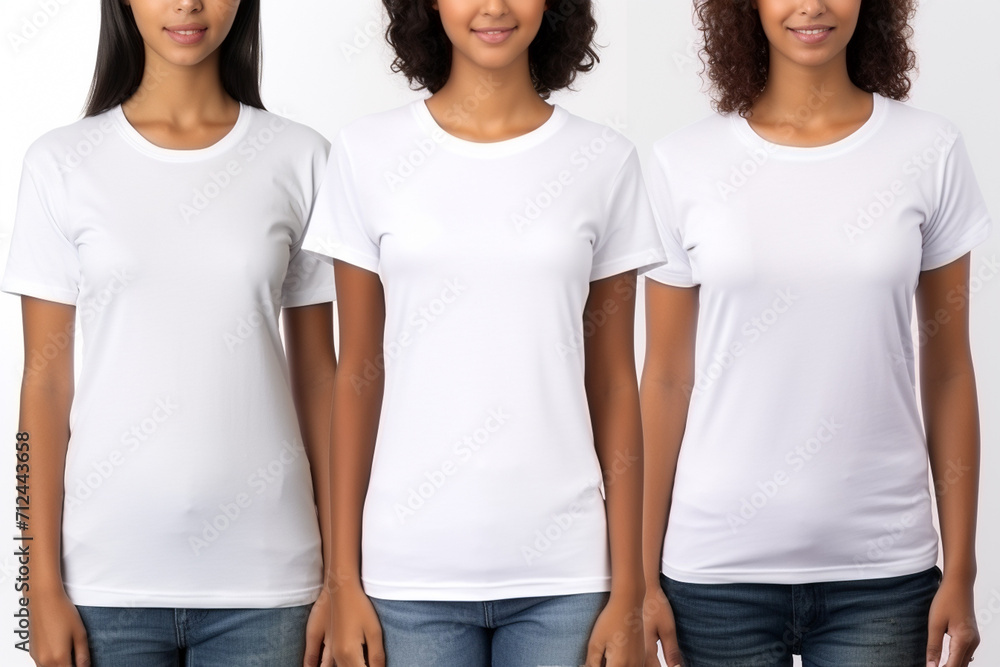 Woman in White Tshirt Mockup created with Generative AI