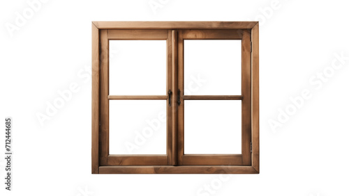 Wooden window cut out. Retro window on transparent background