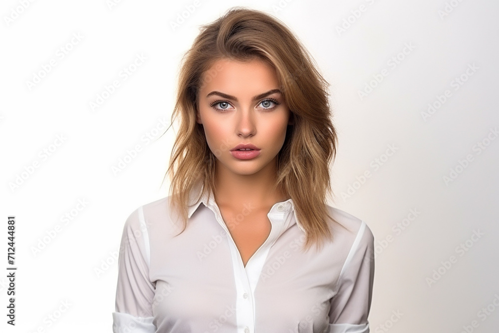 Woman in White Tshirt Mockup created with Generative AI Woman in White Tshirt Mockup created with Generative AI