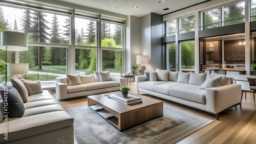 modern living room with fireplace © MdJaman