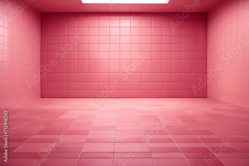 Pink tile wall checkered background bathroom floor texture, 3d rendering © Mahmud