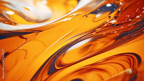 Abstract liquid oil surface or splashes and drops of liquid oil for science concept background. photo