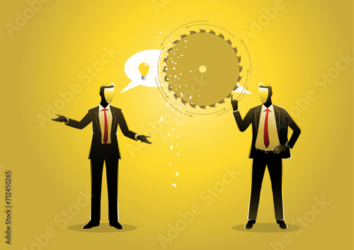 Businessman Debating With One Another. Vector illustration