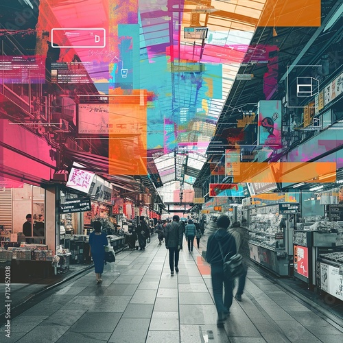 Cityscape and Digital Marketing Fusion Collage

