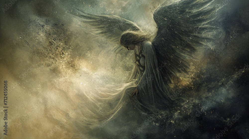 A Fallen Angel Background Capturing The Essence Of A Celestial Being 