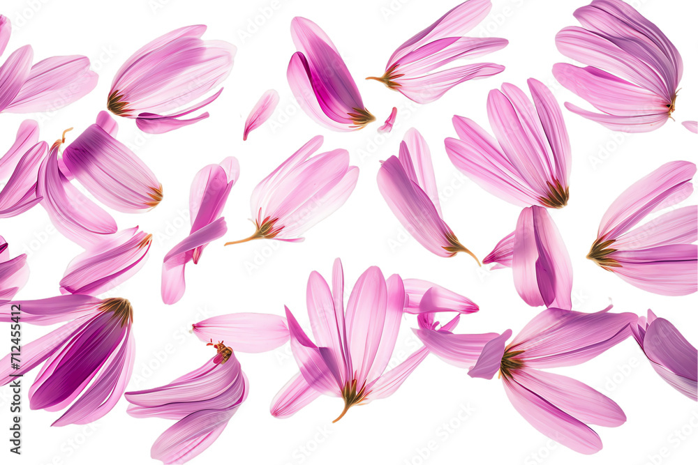 Fototapeta premium flower aster petals flew isolated on white background