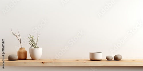 Product display or key visual design layout with wooden tabletop against white background.