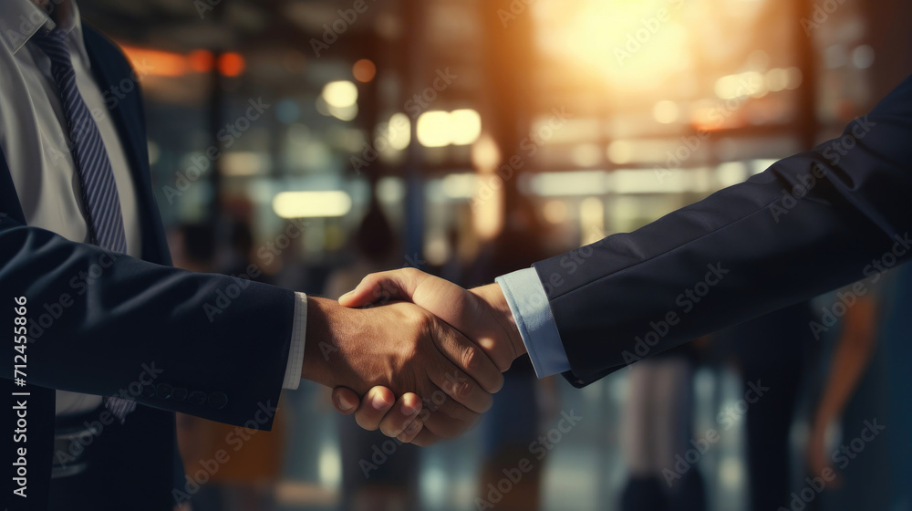 Successful Partnership: Executives Shake Hands