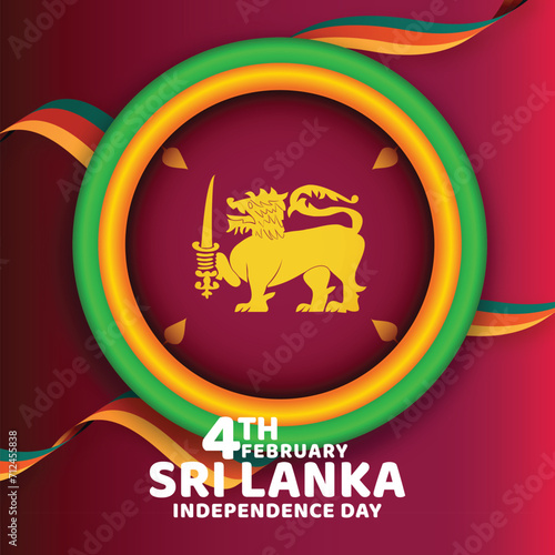 Vector flat sri lanka independence day background