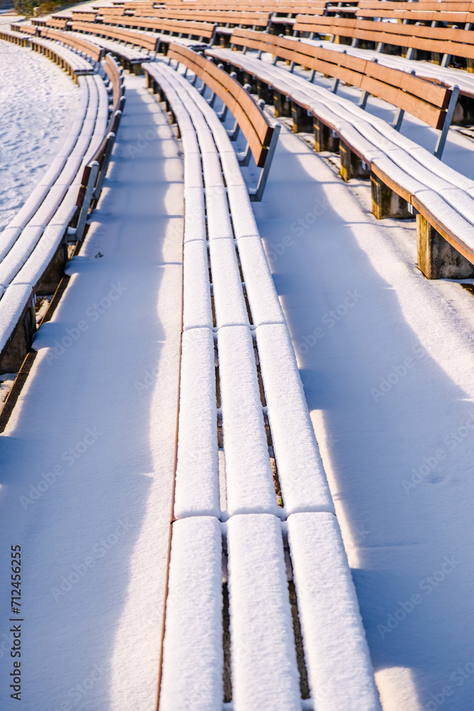 Obraz premium Winter in park, snow fairy tail
