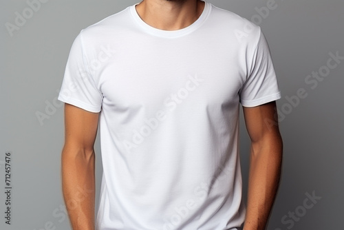 Woman in White Tshirt Mockup created with Generative AI