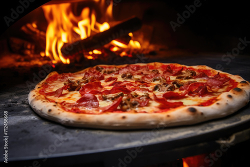 Inferno Delicacy: Close-Up of Meat-Laden Pizza
