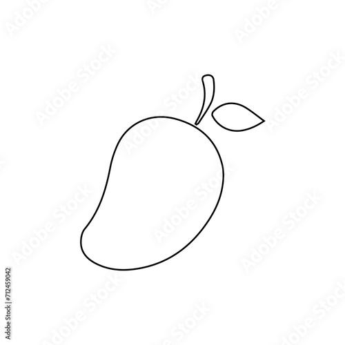 Mango fruit vector icon. Mango in flat style. Vector illustration of tropical fruit. Illustration vector graphic of mango. Good for food and drinks