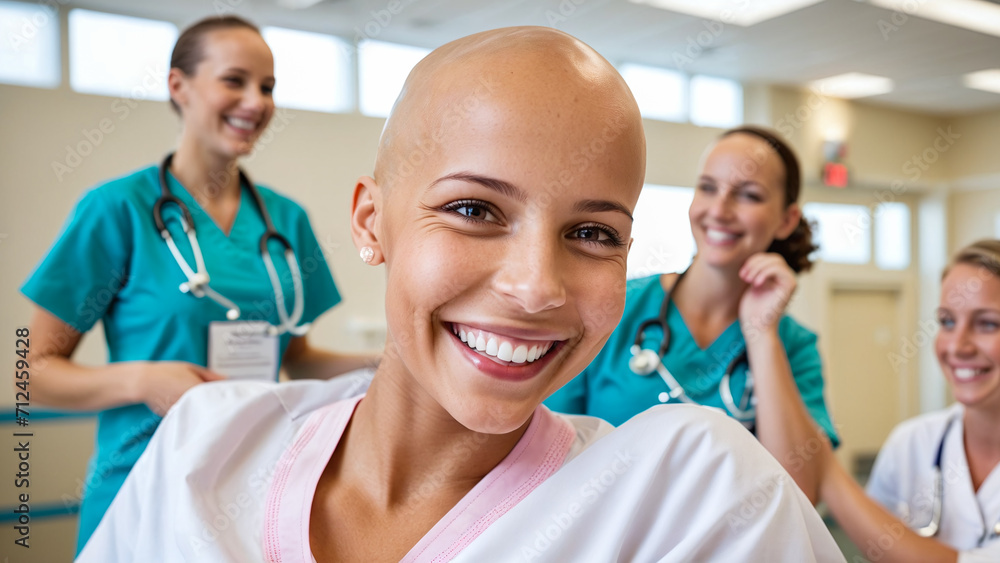 cancer, portrait of happy young woman in hospital, headscarf, world cancer day , cancer survivor, fighting cancer ,african girl cancer, portrait of happy young woman in hospital, headscarf, world cancer day , cancer survivor, fighting cancer ,african girl