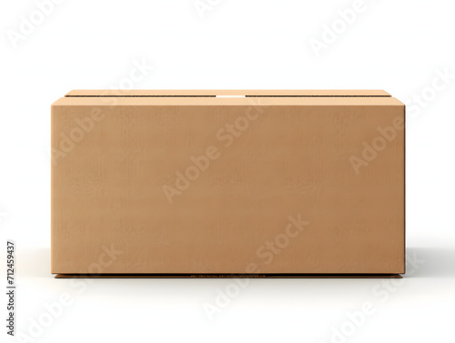 3D blank cardboard box mockup isolated on a white background photo