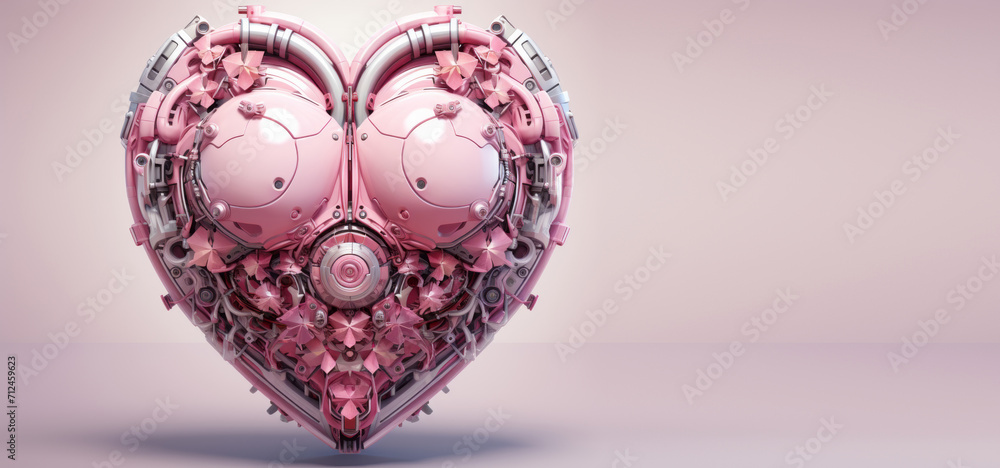 Heart in steampunk style. Valentine's day conceptual greeting card generated AI Heart in steampunk style. Valentine's day conceptual greeting card generated AI