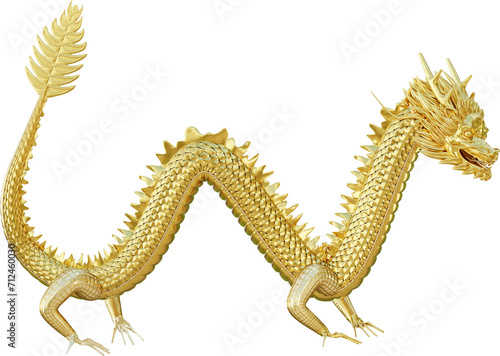 Chinese Golden Dragon for Power and Success. Year of Dragon.