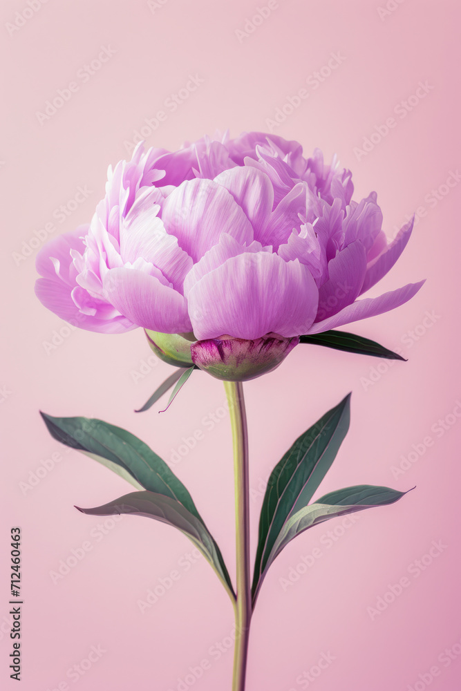 Purple peony flower soft elegant vertical background, card template Purple peony flower soft elegant vertical background, card template